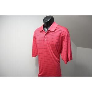 Adidas Golf Polo ClimaLite Striped Short Sleeve Athletic Golf Shirt Mens Sz XL